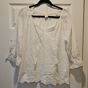Cynthis Rowley White Eyelet Top